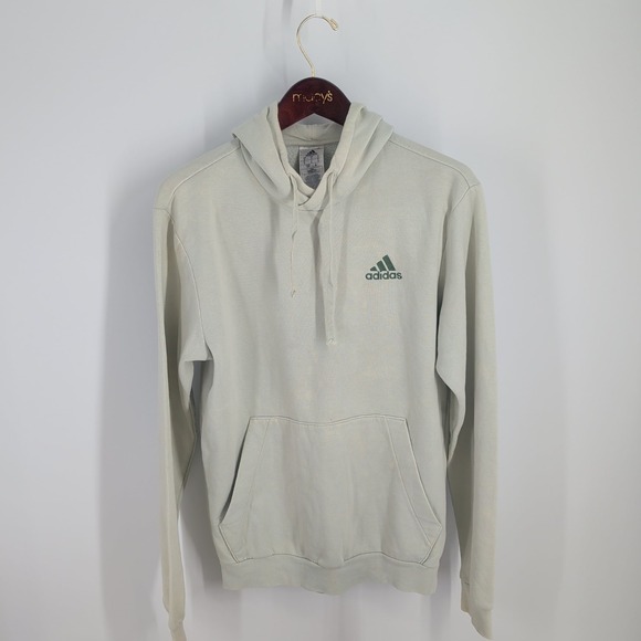 adidas Other - Adidas Feeling Cozy Fleece Pullover Green Logo Sporty Hoodie White Size Small